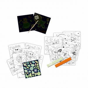 Carte de colorat 3 in 1 pentru copii, cu animale, luminiscenta - Img 2