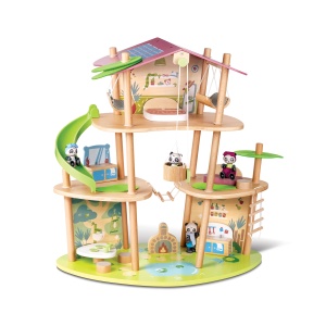 Jucarie din bambus - Casa ursilor Panda (25 piese) - Img 1