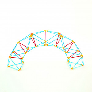 Jucarie din bambus Flexistix - Cupola Geodezica (177 piese) - Img 1