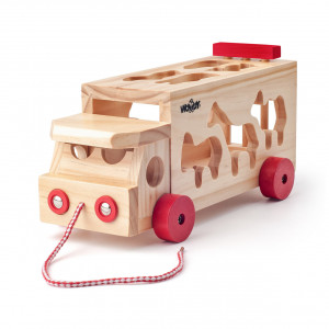 Jucarie din lemn - Camion de sortare cu forme - Img 1