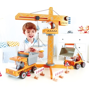 Jucarie din lemn pentru copii - Lift cu macara - Img 2