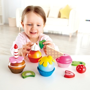 Jucarie din lemn - Prajituri cupcake (18 piese) - Img 8