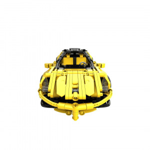 Jucarie tip lego tehnic de constructie masina sport galbena (414 piese) - Img 5