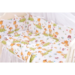 Lenjerie 3 piese patut 120x60 cm, bumbac 100%, model Caprioare - Img 3