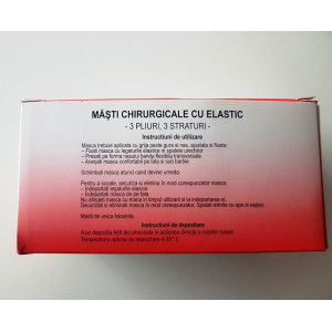 Masca chirurgicala 3 pliuri, cu elastic, 50 buc/cutie - Img 5