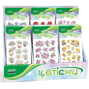 My Sticky 3D Flowers, 6 modele asortate (48 pachete/display)