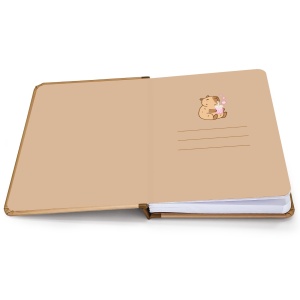 Notebook BeCappy Capibara – A6 cu 160 pagini punctate si decorate, cu inchidere elastica, 3 modele asortate (12 buc/display) - Img 4