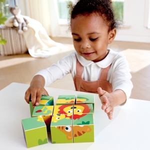 Puzzle din lemn cuburi – Animale salbatice 3 x 3 - Img 9