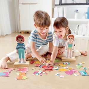 Puzzle magnetic de imbracare pentru copii (68 piese) - Img 2