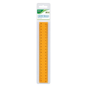 Rigla din plastic transparent – 20 cm, 4 culori, in punga agatatoare