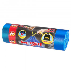 Saci menaj FORTE cu snur 60L, 12 buc/rola