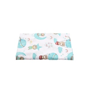 Set 2 cearsafuri patut 120x60 cm, bumbac 100%, bleu ursuleti in balon - Img 2