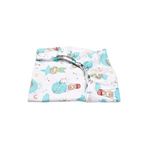 Set 2 cearsafuri patut 120x60 cm, bumbac 100%, bleu ursuleti in balon - Img 4