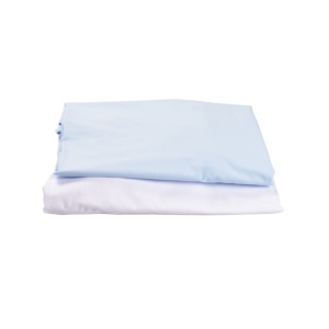 Set 2 cearsafuri patut 90x50 cm bumbac 100% alb blue - Img 1