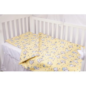 Set complet 7 piese lenjerie si aparatori patut 120x60 cm bumbac 100% model pisicute - Img 3