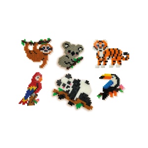 Set creativ copii - Margele de calcat cu Animale din Jungla Beedz - Img 6