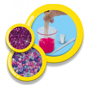 Set de mixat slime roz cu sclipici si margele - Unicorn - Img 4