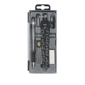 Trusa compas scolar din metal cu desene, cu 6 accesorii (12 blistere/display) - Img 3
