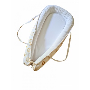 Baby Nest Delux reversibil alb cu print animaluțe - adaptare dulce și sigură la viața extrauterină - Img 1