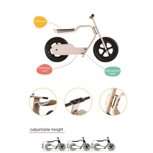 Bicicleta fara pedale MamaToyz RideMe, din lemn natural - Img 9