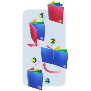Caiet A4+ cu spirala - One Color 4x4, 80 g/m2, 120+4 pag., coperta PP (Matematica) - Img 2