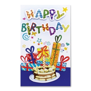 Felicitare 3D Zi de nastere, cu modele asortate, cu detalii in relief, aurii si sclipici pe exteriorul felicitarii - 11.5 x 19 cm (32 buc/display) - Img 8