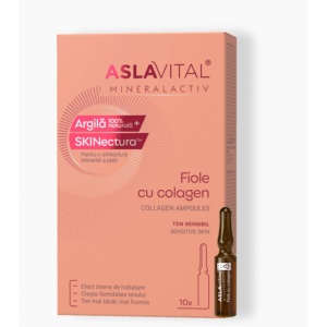 Fiole cu Colagen și Elastină Aslavital Mineralactiv, 10 fiole x 2 ml - Img 1