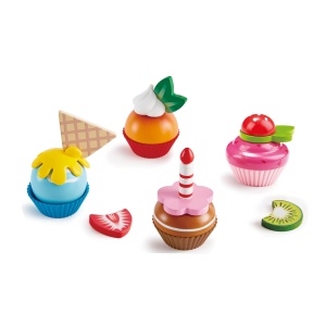 Jucarie din lemn - Prajituri cupcake (18 piese) - Img 5