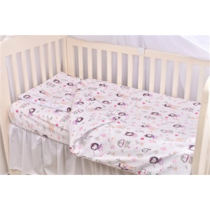 Lenjerie patut 120x60 cm, 3 piese bumbac 100% model Fetite - Img 2