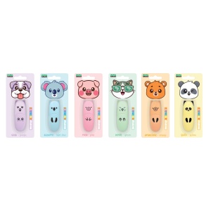 Marker evidențiator pastel Besty Animals, 6 culori (18 buc/display) - Img 2