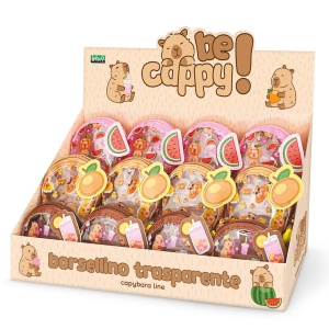 Mini portofel BeCappy Capibara – transparent cu aplicatii si breloc pe lant, 3 modele asortate (12 buc/display)