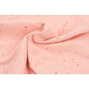 Muselina bumbac organic roz cu bulinute 80x80 cm - Img 3