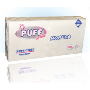 PUFF DE LUXE HORECA SERVETELE ALBE 2STR 120 buc