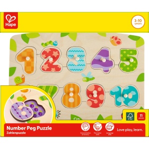 Puzzle din lemn cu butoni - Numere - Img 3