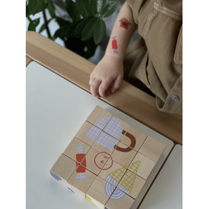 Puzzle din lemn cuburi - Poveste 3 x 3 - Img 6