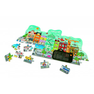 Puzzle pentru copii de podea orasul animat (49 piese) - Img 2