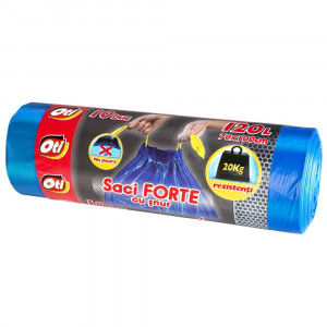 Saci menaj FORTE cu snur 120L, 10 buc/rola