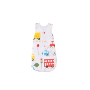 Saculet de dormit gros, model masinute colorate, 0-6 luni