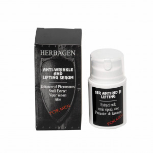 Ser antirid și lifting pentru bărbați – cu promotor de feromoni, extract din melc, venin de de vipera si aloe , 50 g