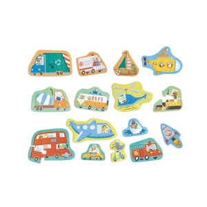 Set 15 puzzle-uri vehicule (18-36 luni) - Img 1