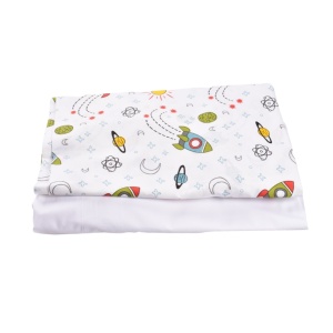 Set 2 cearsafuri patut 120x60 cm bumbac 100% alb rachete - Img 1