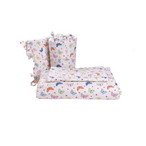 Set complet 7 piese lenjerie si aparatori patut 120x60 cm model Fluturasi - Img 3