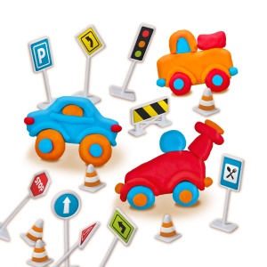Set creativ pentru copii cu plastilina si semne de circulatie - Img 6