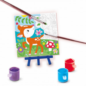 Set creativ - Pictura pe numere Animale din padure (3 panze) - Img 3