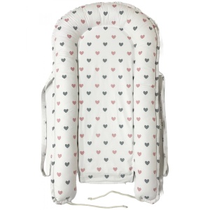 Baby Nest Deluxe 0-3 Ani: Gri cu Inimioare, Bumbac 100% - Confort Extensibil - Img 2