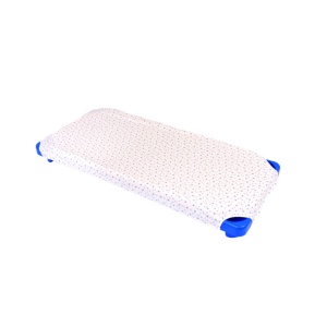 Cearsaf patut gradinita stivuibil, bumbac 100%, model stelute mici bleu