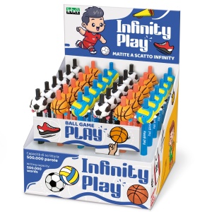 Creion Infinity Play Ball Game cu snap, 3 modele (36 buc/display)