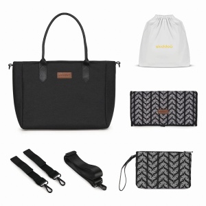 Geanta multifunctionala pentru parinti Skiddou Ingrid, Onyx, Negru - Img 1