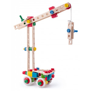 Jucarie din lemn - Set de constructie la galeata (40 piese) - Img 4