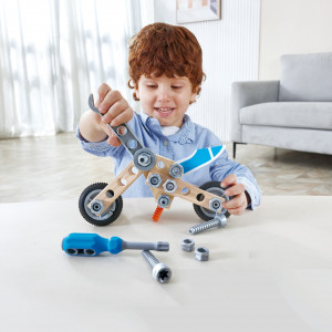 Jucarie din lemn - Set de constructie motociclete (34 piese) - Img 3